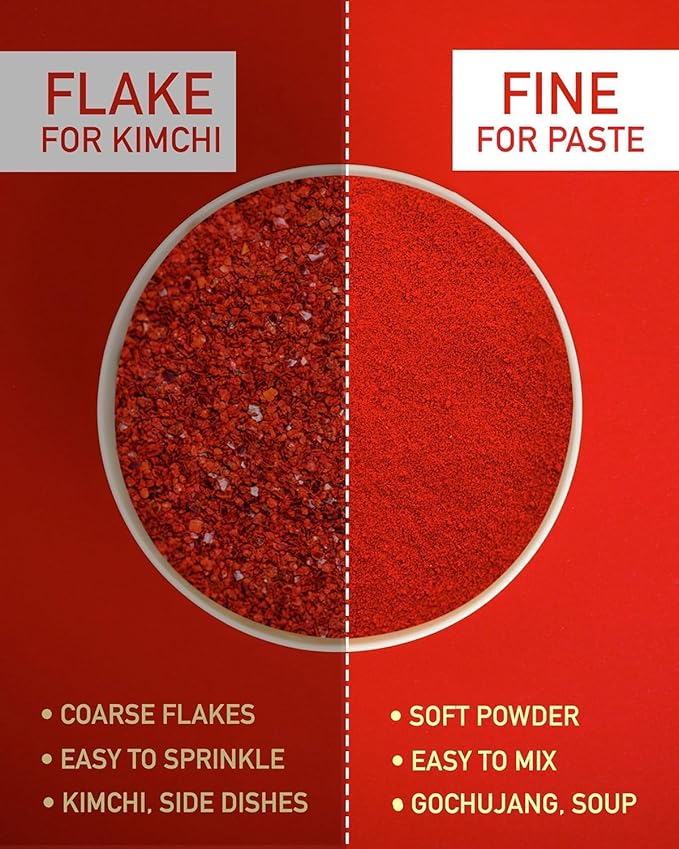 Taekyung Chili Powder For Paste (Fine, 3LB) - Korean Gochugaru. Red Pepper Spice Seasoning for Asian Food. MSG Free.