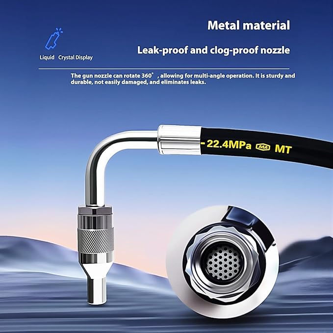Digital Oil Control Valve Meter Nozzle,Pneumatic Oil Gun with 1/2" NPT Inle,Air Operated Oil Metering Dispenser with LCD Display