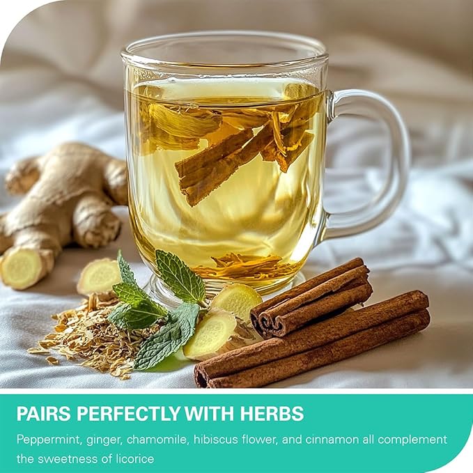 WT WEETEE Organic Licorice Root Tea, Organic Pure Licorice Root Loose Cut and Sifted, Naturally Caffeine-free, Bulk Licorice Chopped 8 oz. (228g)