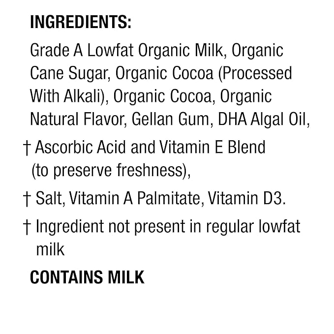 Horizon Organic Shelf Stable 1% Lowfat DHA Omega-3 Chocolate Milk Boxes, Pack of 18 - 8g Protein per Serving