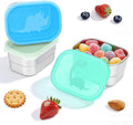 Tanjiae 3×8oz Small Stainless Steel Snack Containers for Kids and Toddlers - 230mL Leakproof Food Containers with Cute Dino Lids | LFGB Certified, Stackable Metal Snack Box for School, Daycare, Travel