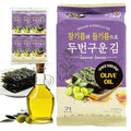 Kim’s Table Roasted Seaweed Snack – Korean Seasoned Seaweed Sheets, Light & Crispy, Healthy Low Calorie Gluten Free Vegan Snack, 6 Convenient Packs (0.14oz Each) (Olive Oil) 올리브유 한국 김
