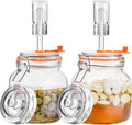 1L Fermentation Jar Kit (2 Pack) with Airlock & Glass Weight, Wide Mouth Fermenting Jar for Sauerkraut, Kimchi & Pickles, No Burping Required
