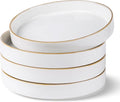GBhome 9'' Large Ceramic Pasta Bowls, 32oz Stoneware Pasta Serving Bowls Set of 4 for Kitchen, Wide Bowls for Fruit,Pasta,Salad,Oatmeal,Meal, Microwave Safe, Pearl White