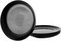 LaGlint 7.5 inch Ribbed Salad Appetizer Plate Set of 6, Opal Glass Round Small Black Plates for Dessert, Kitchen, Dishwasher and Microwave Safe