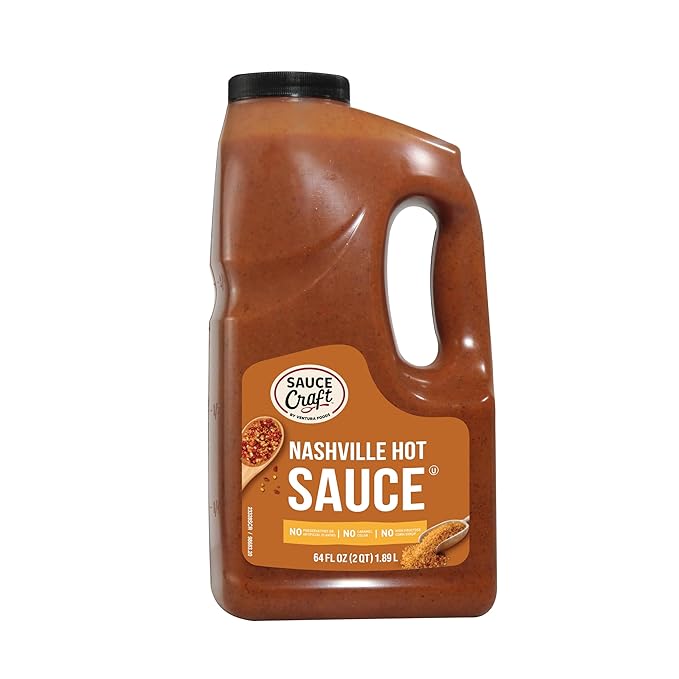 Sauce Craft Nashville Hot Sauce, Chef-Crafted Flavor for Menu Innovation, Balances Savory Flavors with Bold Spice, 0.5 Gallon
