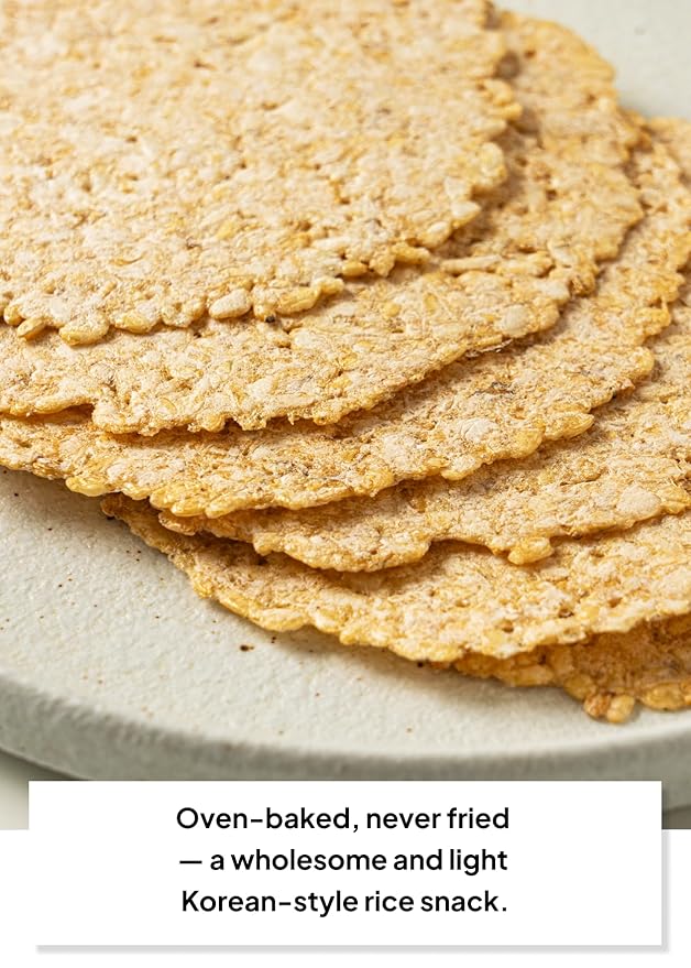 Korean Food Misillan Crispy Brown Rice Chips – Oven-Baked Korean Rice Snack, Light & Crunchy Texture, 10 Packs (0.7 oz Each, 7 oz Total)