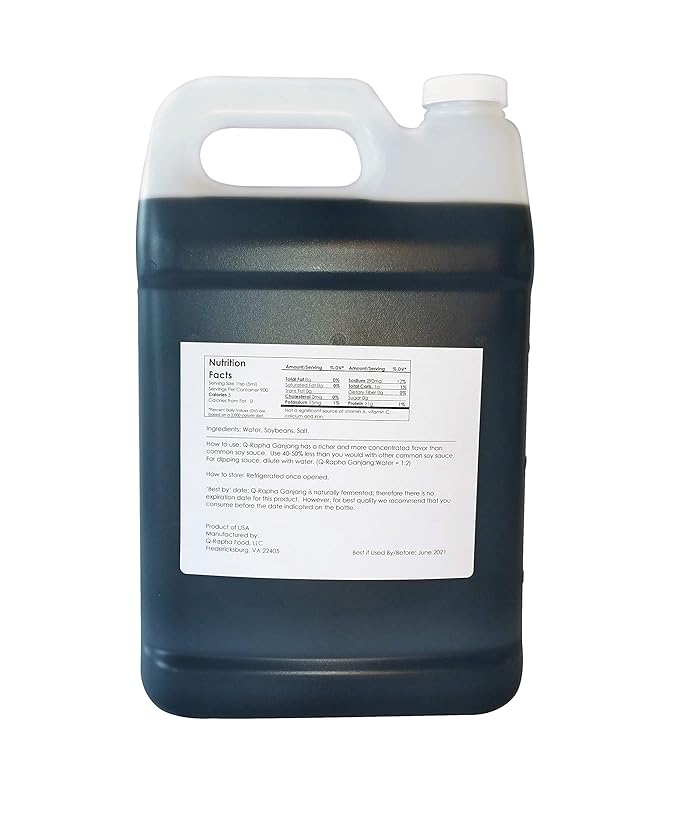 Q-Rapha Premium Korean Ganjang (Soy Sauce) Gluten-free, non-GMO, Unpasteurized, Artisanal, Aged over 3 Years (1 Gallon)