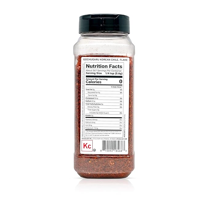 Spiceology – Gochugaru Korean Chile Flake – Mild, Fruity & Smoky Red Chili Flakes for Kimchi, Korean BBQ, Soups & Stir-Frys – Fresh-Ground, Chef-Quality – 12 oz