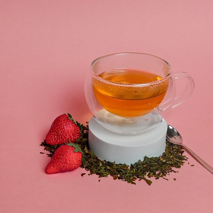 Organic Positively Tea Company, Strawberries and Cream, Green Tea, Loose Leaf, 4 Ounce