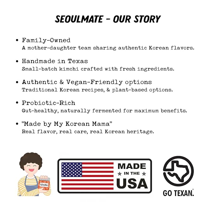 Seoulmate Korean Kimchi 56oz (3.5 lb) – Napa Cabbage Kimchi, Probiotic Fermented Food, No Sugar Added, Gut Healthy, Spicy, for Ramen, Fried Rice & BBQ, Small Batch, Made in USA