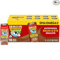 Horizon Organic Shelf Stable 1% Lowfat DHA Omega-3 Chocolate Milk Boxes, Pack of 18 - 8g Protein per Serving