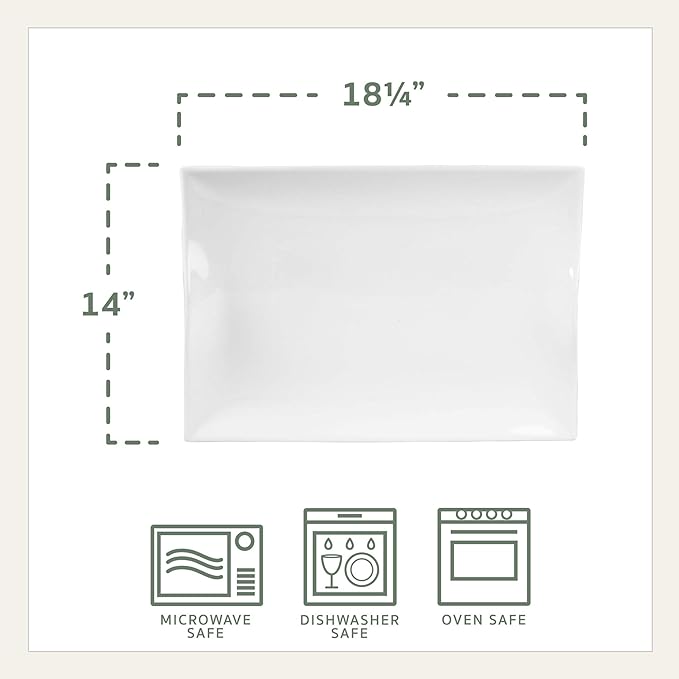 18 Inch Rectangular Handled Serving Platter