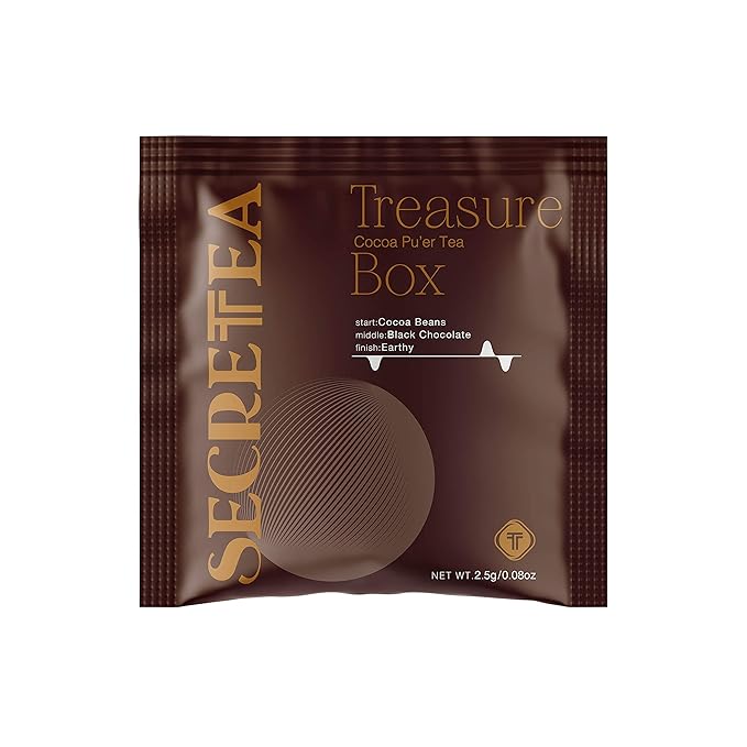 Organic Cocoa Pu-erh Loose Tea I POWERFUL Detox Immune I Heart & Digestion Support, 15 Sachet Tea Bags (Pack of 3) |By T SECRETEA, Treasure Box