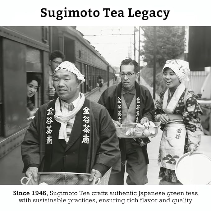 SUGIMOTO TEA Japanese Organic Hojicha Roasted Green Tea Bags 12 Count
