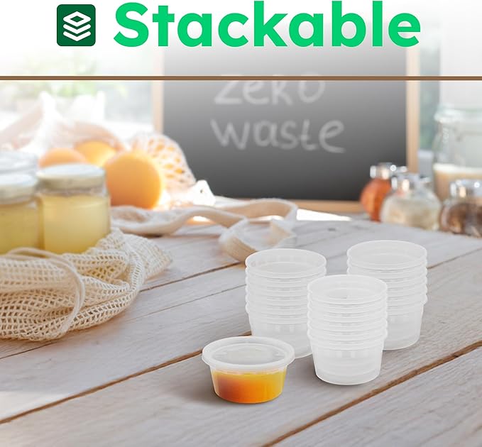 8oz Deli Food Containers with Lids – Set of 12 Reusable Plastic Containers for Leftovers and Kitchen Storage – Airtight and Leakproof – Dishwasher, Freezer, and Microwave Safe – 12 Units, 8oz