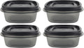 Bundle Food Storage Container Set, Easy Find Lids with Chalk Pen And Chalk Labels (Silver, 1.25 Cup Pack of 4)