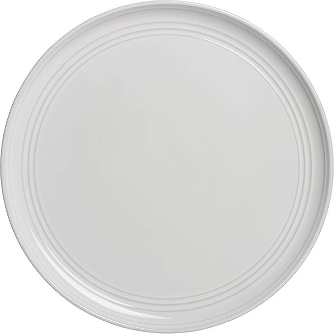 Double Line 10.5" Dinner Plate, Set of 6 (1 Pack), White