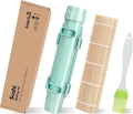 SmileTools Sushi Making Kit, Sushi Roller, Sushi Bazooka, Sushi Maker, Bamboo Sushi Rolling Mat For Beginners (Green)