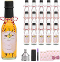 5oz Hot Sauce Bottles With Lids - Clear Woozy With Shrink Capsules, Small Wine Making and Vanilla Extract Glass Bottles - Black Caps Set of 16