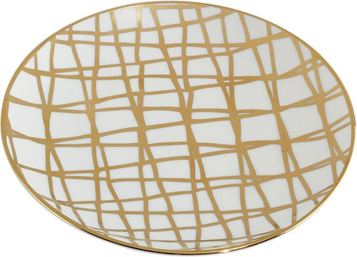 Certified International Matrix Gold Plated 6" Luncheon/Canape Plates, Set of 6 Assorted Designs