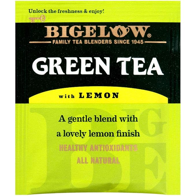 Bigelow Green Tea with Lemon Tea Bags 28-Count Box (Pack of 3) Green Tea Bags with Lemon Peel and Natural Flavors Rich in Antioxidants