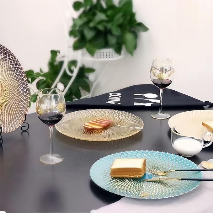 Lead-Free Glass Dinner Plates And Fruit Plates: Stylish, Practical And Perfect For Every Meal (Green)