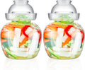 2 Pcs Glass Fermentation Jar Pickle Jar Kimchi Containers 1.5l Traditional Fermenting Pickle Pot with Water Seal Airlock Lid for Wine Brewing, Sauerkraut, Vegetable, Kombucha, Canning Fermentation Kit