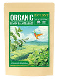 GLDNT Organic Lemon Balm Tea Bags, Natural Lemon Balm Herbal Tea, Lemony & Citrusy Flavor, Caffeine Free, 100 Count
