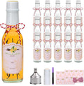 5oz Hot Sauce Bottles with Lids,Clear Woozy Bottles with Shrink Capsules,Small Wine Making Bottles With Lids for Bottling,Empty 5oz Glass Vanilla Extract Bottles With White Caps Set of 16