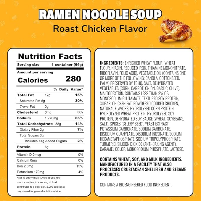 Maruchan Instant Lunch Ramen Noodles, Roast Chicken Flavor – Japanese-Style Instant Noodle Soup, Easy Meal Ready in 3 Minutes – 2.25 Oz. (12 Pack)