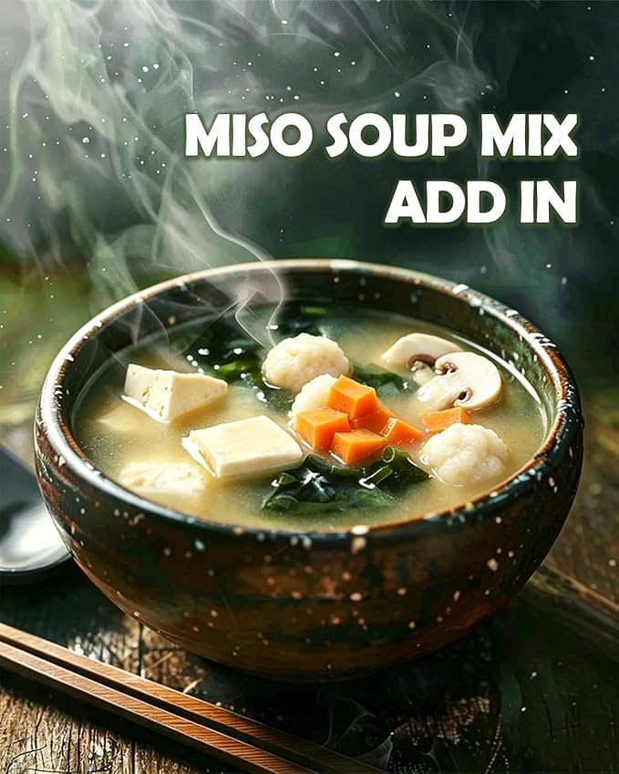 Dried Veggie Tofu Mix for Ramen Toppings Miso Soup - High Protein Umami White Mushroom, Dehydrated Vegetable Flakes for Instant Soup, No Corn, Gluten-Free, No MSG, 7.5oz