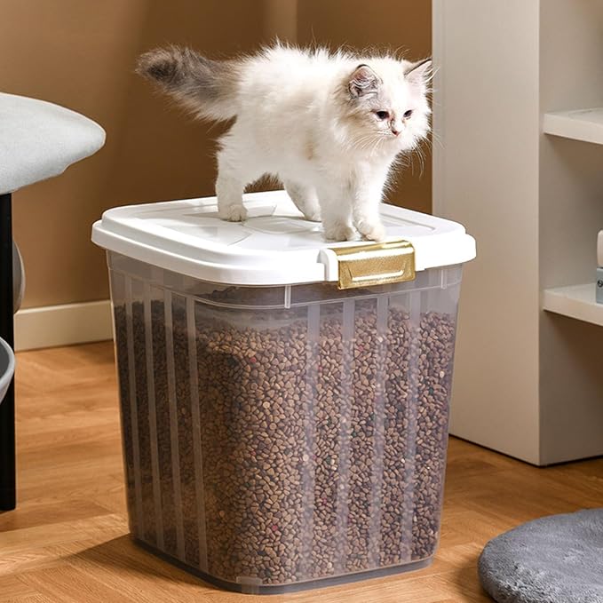 Yosoo 5KG Rice Storage Container, Sealed Bin with Lid, Pet Food Flour Grain, White, 2 counts, PP Material, for Kitchen, Pantry Organization (01)