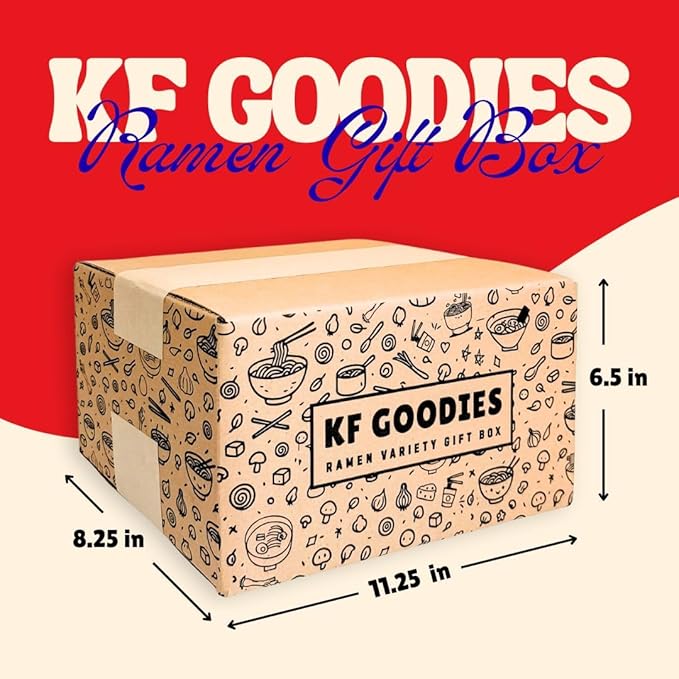 KF GOODIES Korean Ramen Variety Pack Gift Box (11 Count) - Spicy Buldak Noodle Assortment for Birthdays, College Care Packages and Gift Baskets