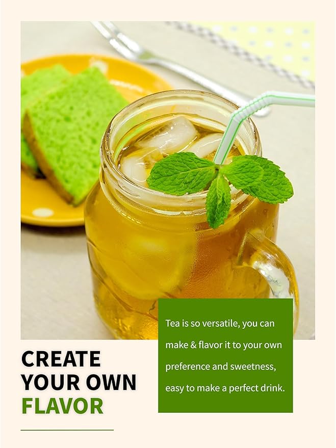 TeeLux Mint Green Tea Bags, Green Tea with Peppermint, Spearmint, and Lemongrass, Caffeinated, 100% Real and Natural, 50 Count