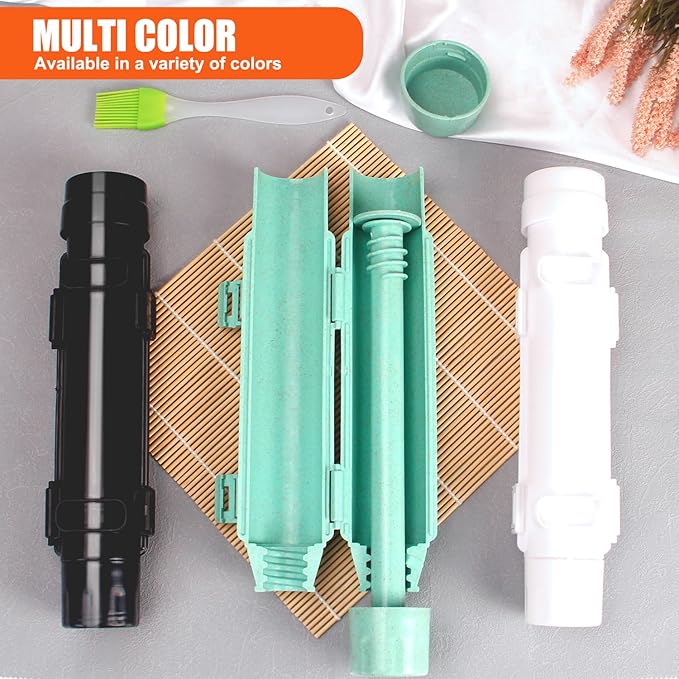 SmileTools Sushi Making Kit, Sushi Roller, Sushi Bazooka, Sushi Maker, Bamboo Sushi Rolling Mat for Beginners (Black)