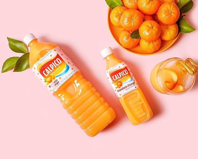 CALPICO Mandarin Orange – Smooth, Creamy & Refreshing Non-Carbonated Beverage, Sweet and Tangy, Japanese Lactic Acid Drink, 16.9 Fl oz (Pack of 6)