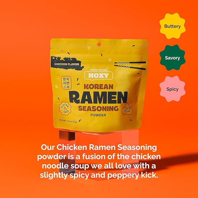 HOXY Journey of Korea "Korean Ramen Seasoning" | Gluten Free, Vegan | Finest Ramen Seasoning Powder | 5.3oz (CHICKEN, Pack of 1)