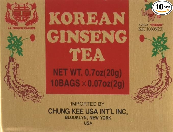 INSTANT KOREAN GINSENG TEA 100 Tea Bags - NET WT 7 oz (200 g)
