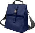 ZM-YOUTOO Insulated Foldable Lunch Bag- Lightweight Portable with Adjustable Shoulder Strap Lunch Box for Men, Women, Office, Work, Picnic, Hiking and Beach (Navy Blue(Soft Fabric))