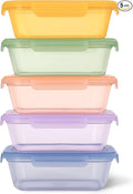 Ello Snap & Nest 10-Piece 4.5 Cup Plastic Meal Prep Set, Reusable Food Containers for Healthy Eating, Freezer, Dishwasher Safe, Cactus Blooms