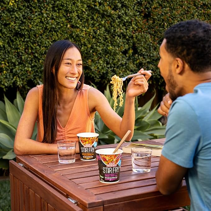 Nissin Cup Noodles Stir Fry Noodles in Sauce, Teriyaki Beef, 3 Ounce (Pack of 6)