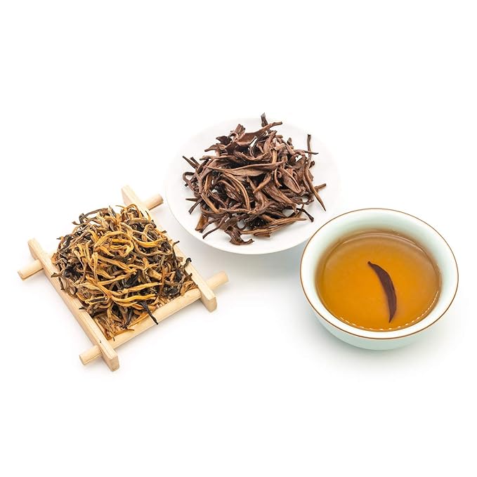 oriarmcha Fengqing Dian Hong Honey Aroma - Black Tea Loose Leaf Yunnan Dianhong - Chinese Imperial Golden Monkey Tea - 450g (2× 225g Ziplock Resealable Bags)