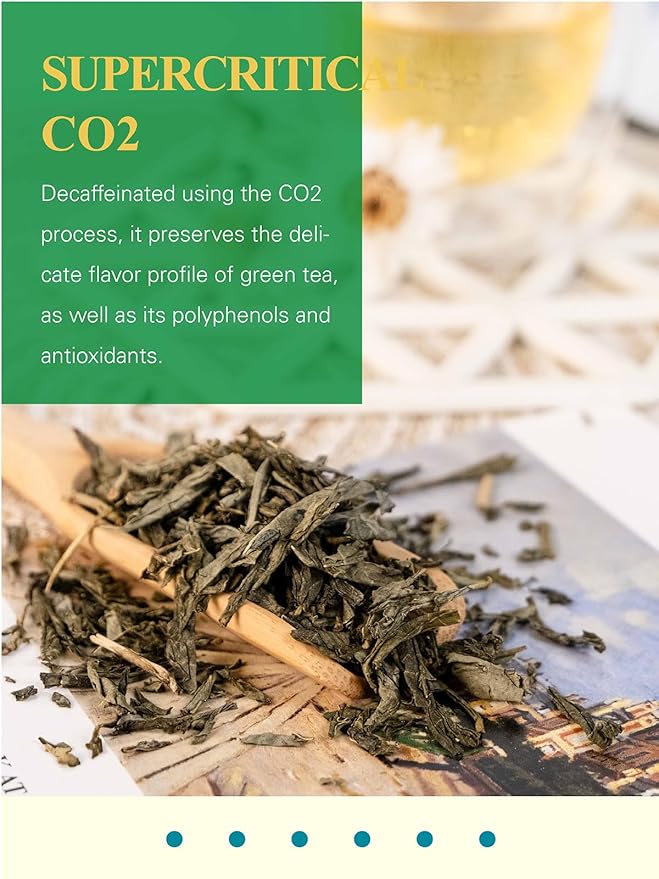 GLDNT Organic Decaf Green Tea, Organic Decaffeinated Green Tea Loose leaf, Delicate & Smooth Flavor, Hot & Iced Tea, 16 Ounce