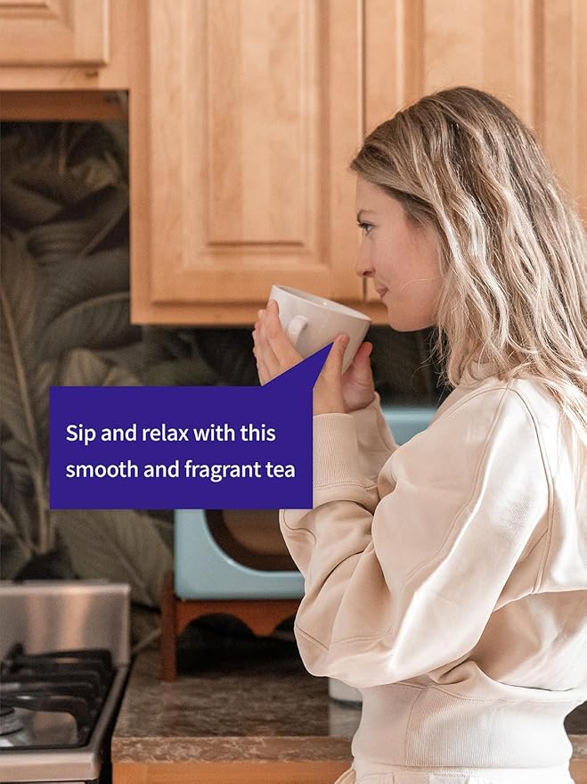 TeeLux Mugwort Tea Bags, 40 Count, Natural Mugwort Leaves, Caffeine Free, Biodegradable Corn Fiber Pyramid Tea Bags