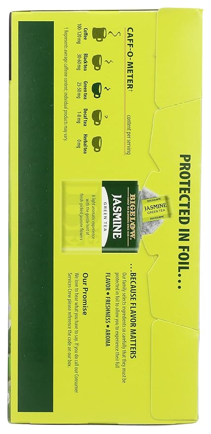 Bigelow Tea Green Jasmine 28ct (Pack of 1), Medium-Caffeine, All Natural, Antioxidant-Rich, Individual Foil-Wrapped Bags