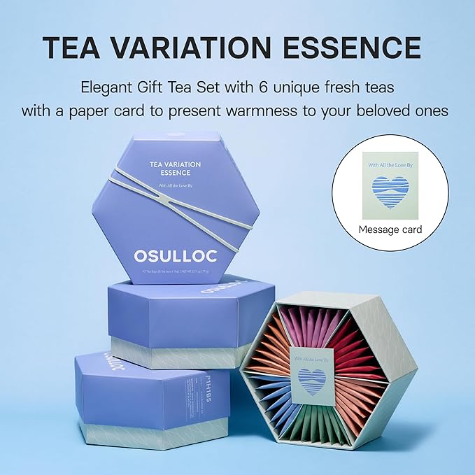 OSULLOC TEA VARIATION ESSENCE (42 Count, 6 Types x 7 ea), Mothers Day Gifts, Special Thank You Card attached