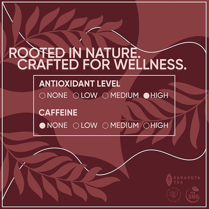 Organic Rooibos 1lb Loose Leaf Tea | 100% Pure South African Red Tea | Naturally Caffeine-Free | USDA Organic | Smooth & Earthy Flavor | Herbal Wellness | Non-GMO