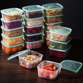 LivLab Mker 40 PCS Meal Prep Containers with Lids - Freezer Food Storage Containers Bpa-Free Reusable Lunch Boxes for Leftovers, Salad, Fruits, Snack - 20 Sets | 20 fl oz | 2.5 Cups