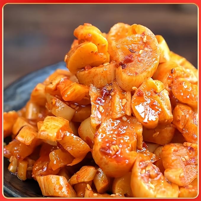 JOIYSVEN Spicy Pickled Radish, Crisp and Spicy Radish Kimchi, Korean,served with Rice, Noodles, or As A Snack. 400g, 14.1 Oz